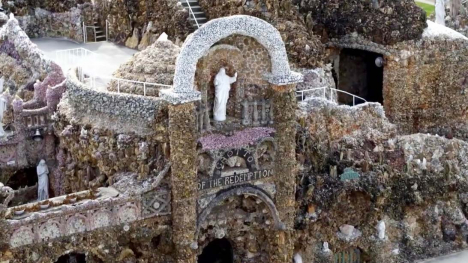 An arial view of the Grotto of the Redemption.