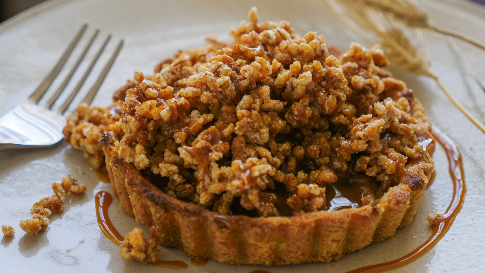 Apple Pie Tarts with Puffed Barley Topping