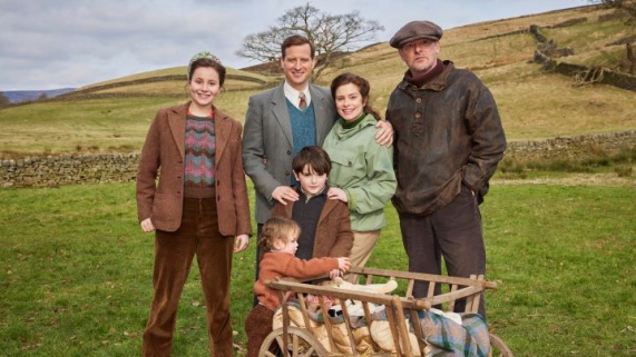 6 people from the program All Creatures Great and Small standing outdoors