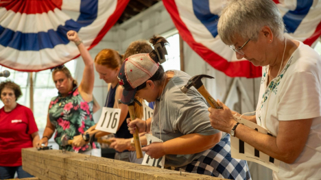 ladies' nail driving contest