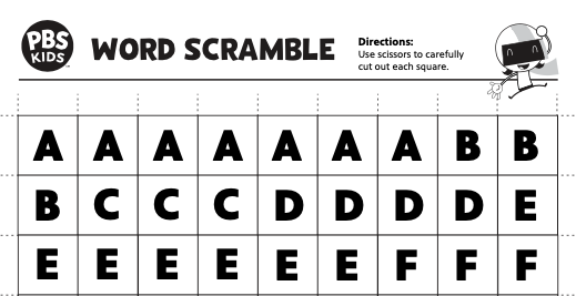 Word Scramble letter tiles