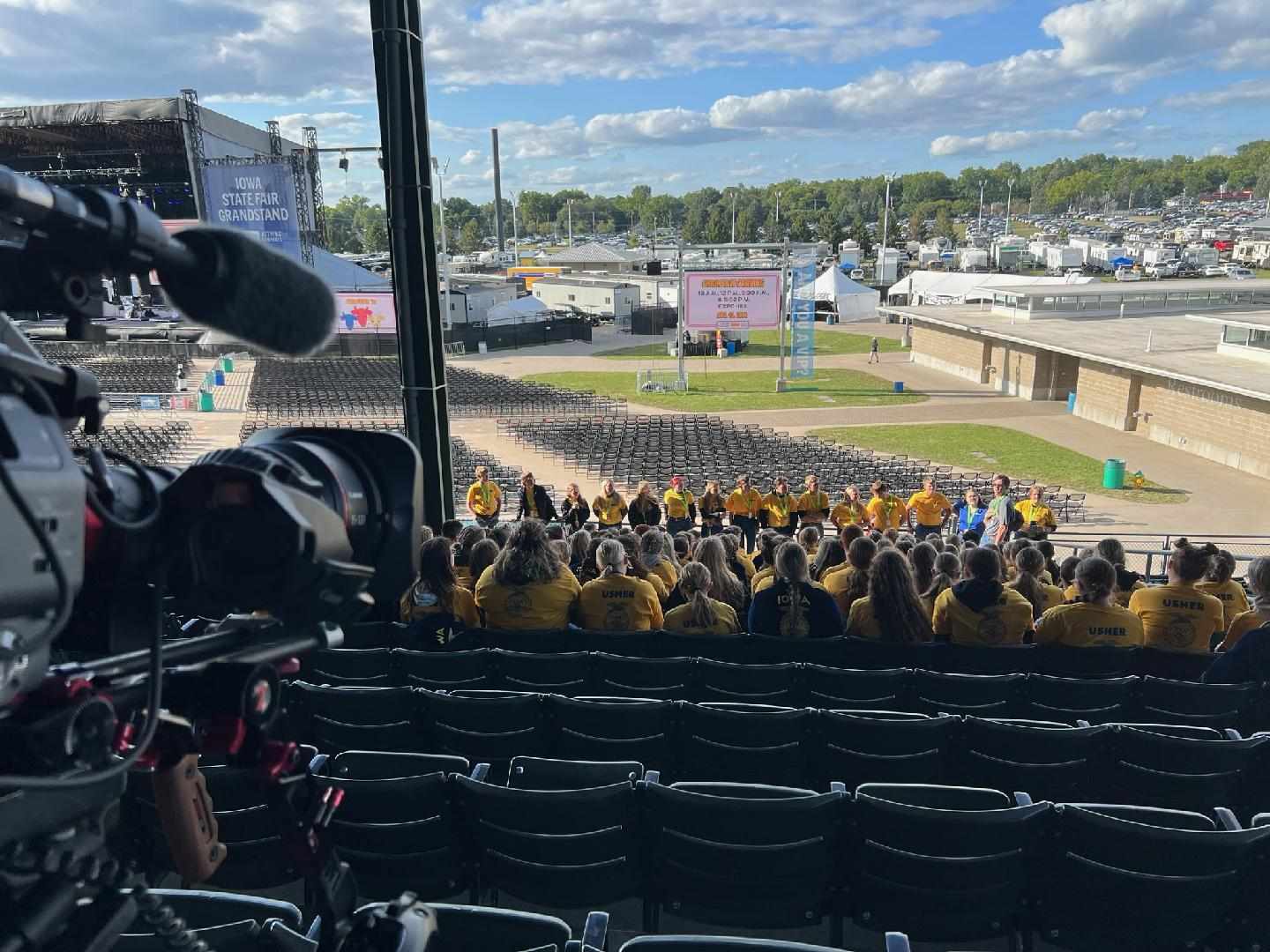 Camera crew with the FFA ushers waiting their duties at the Grandstand