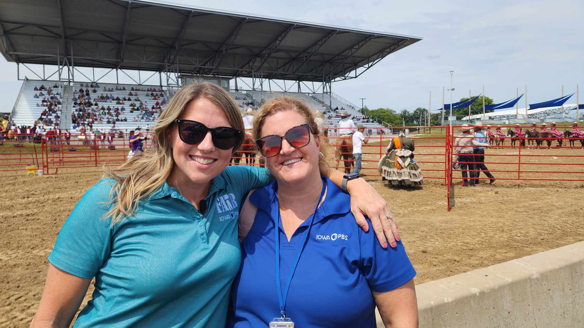 Smiling crew members at the Charro performance