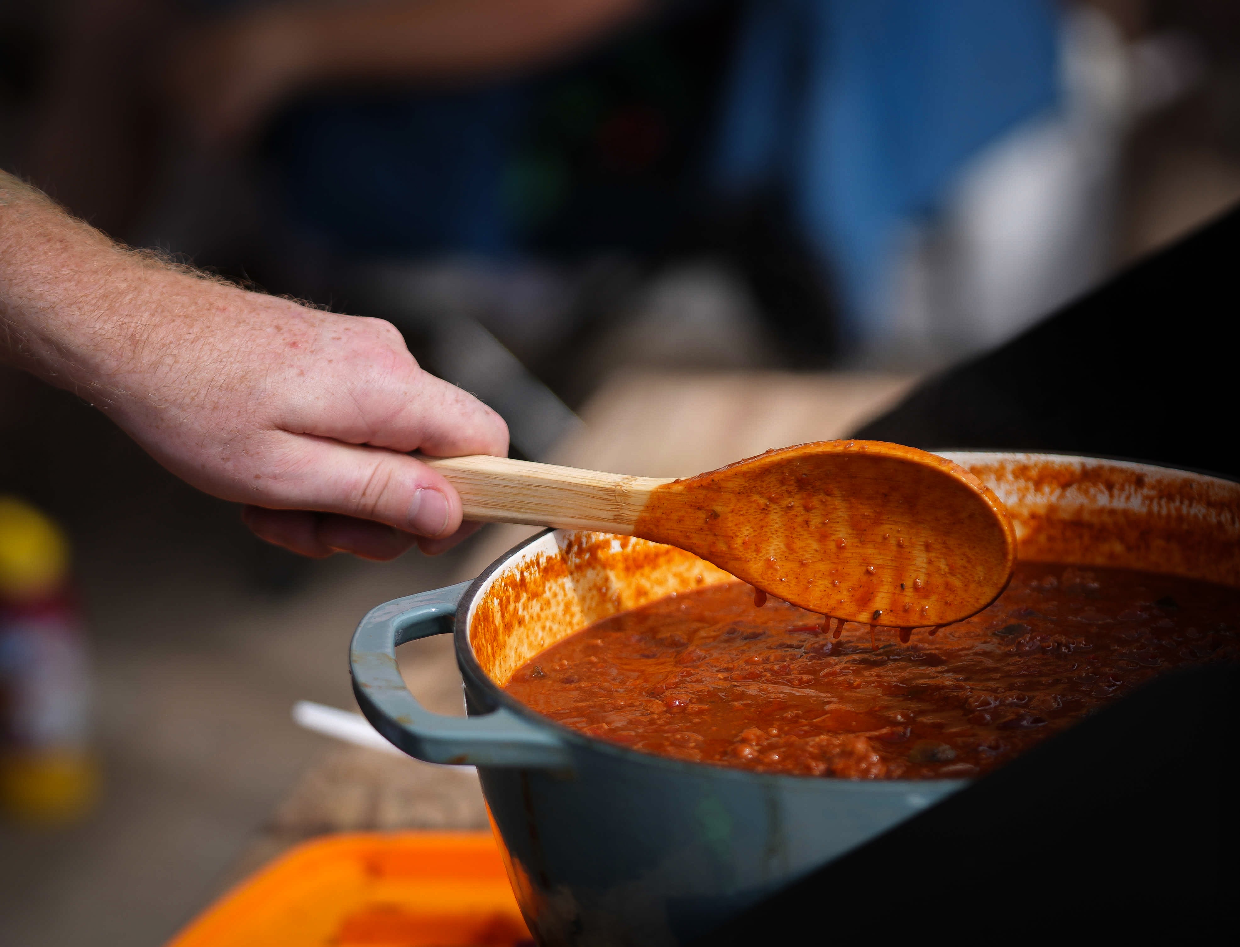 The Chili Cook-Off set up in front of the Elwell Family Food Center. 