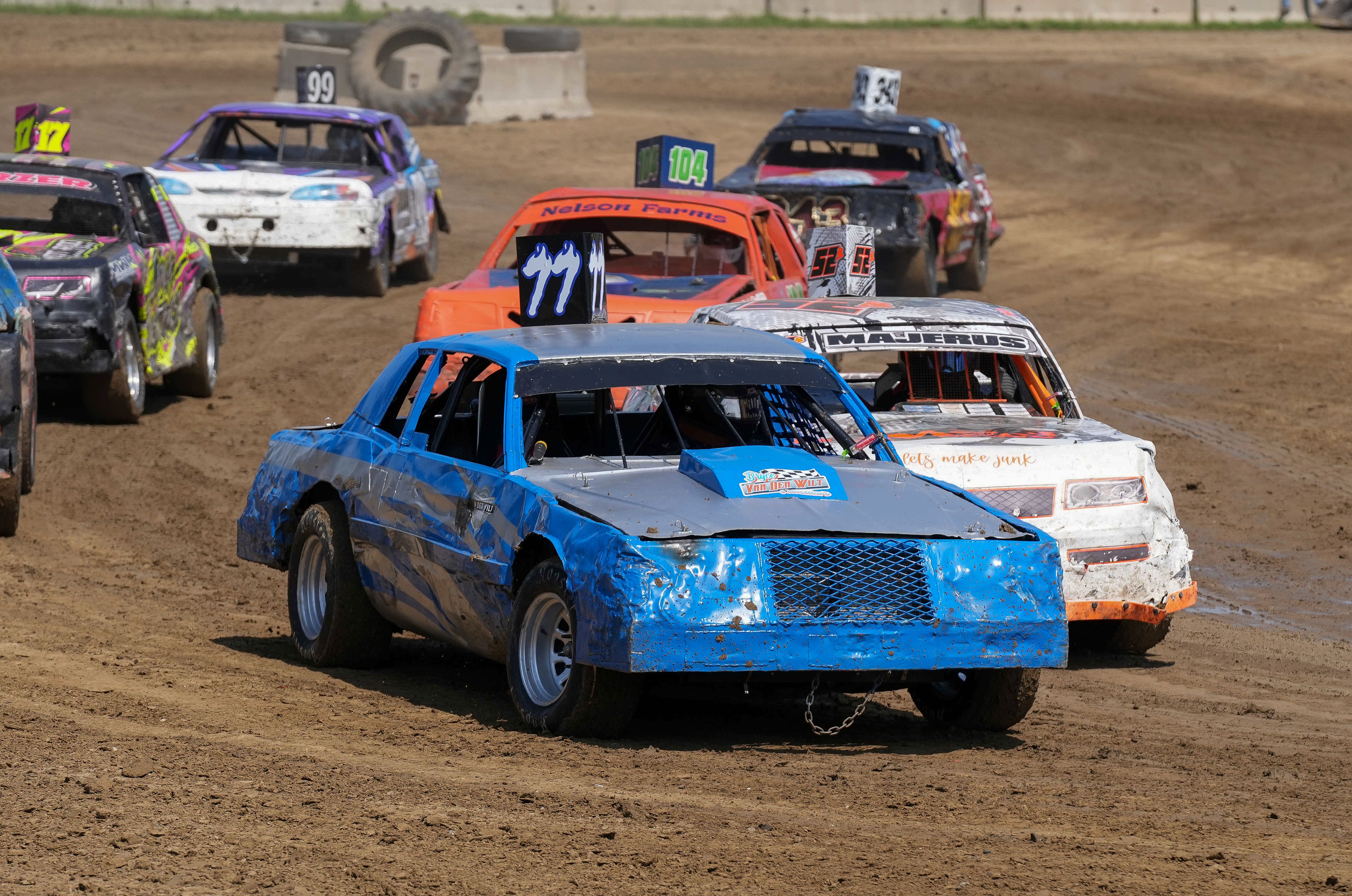 Drivers make their way around the course during the annual Figure-8 races.