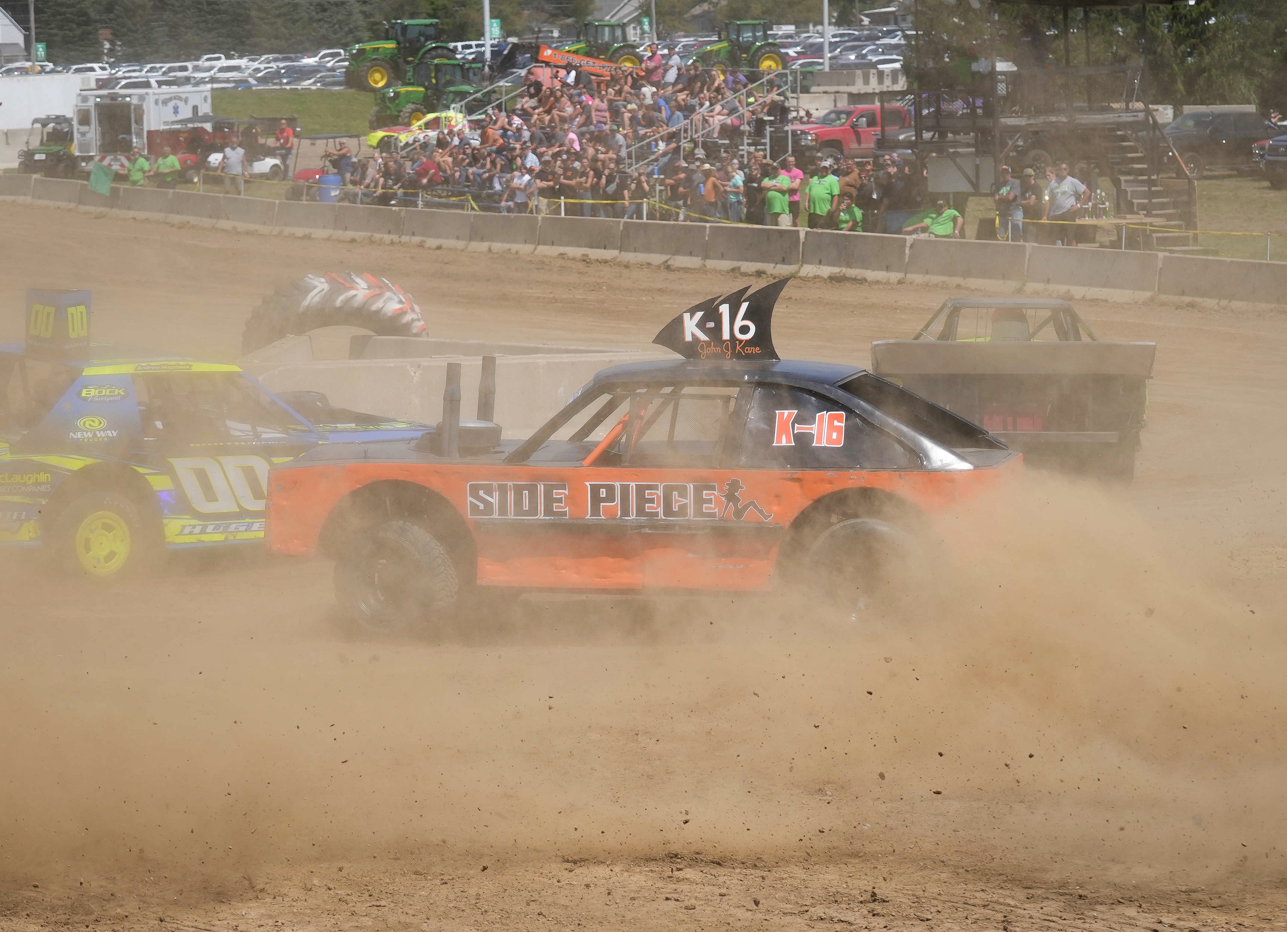 Drivers make their way around the course during the annual Figure-8 races.