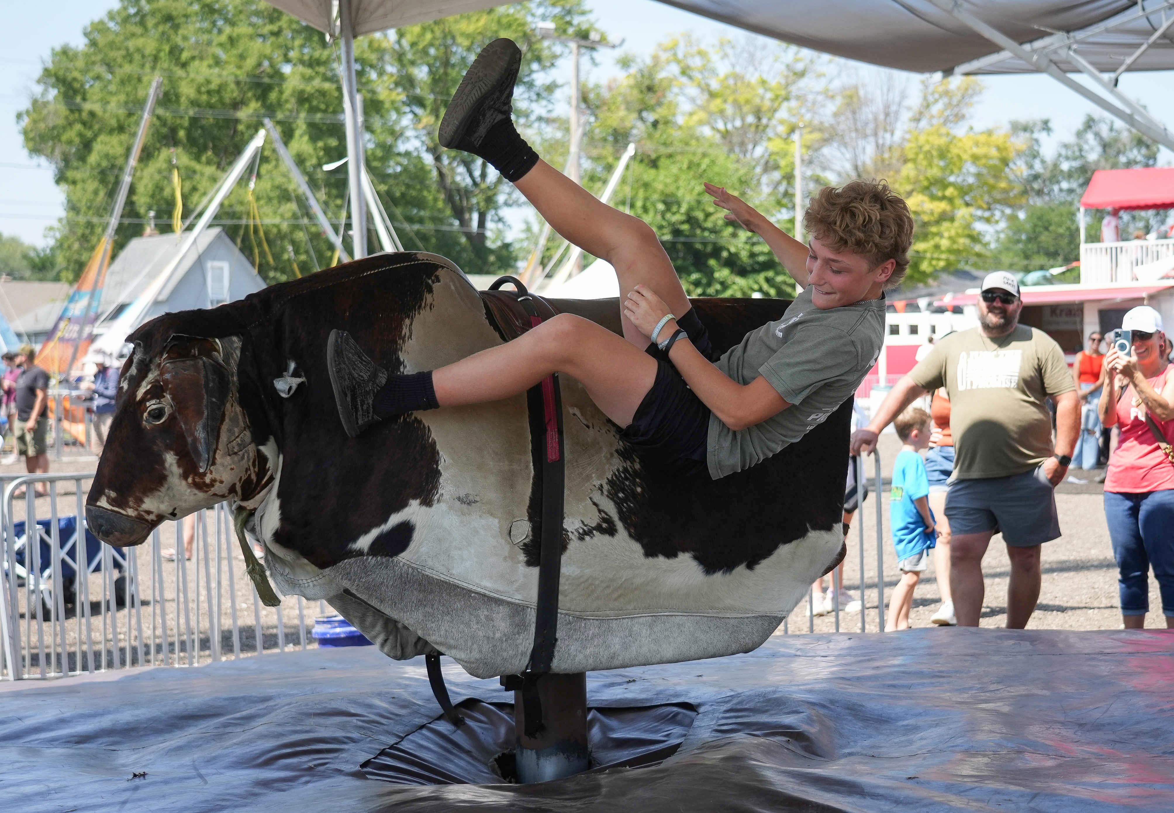 Young cowboys and cowgirls got their chance to test their skills on the mechanical bull