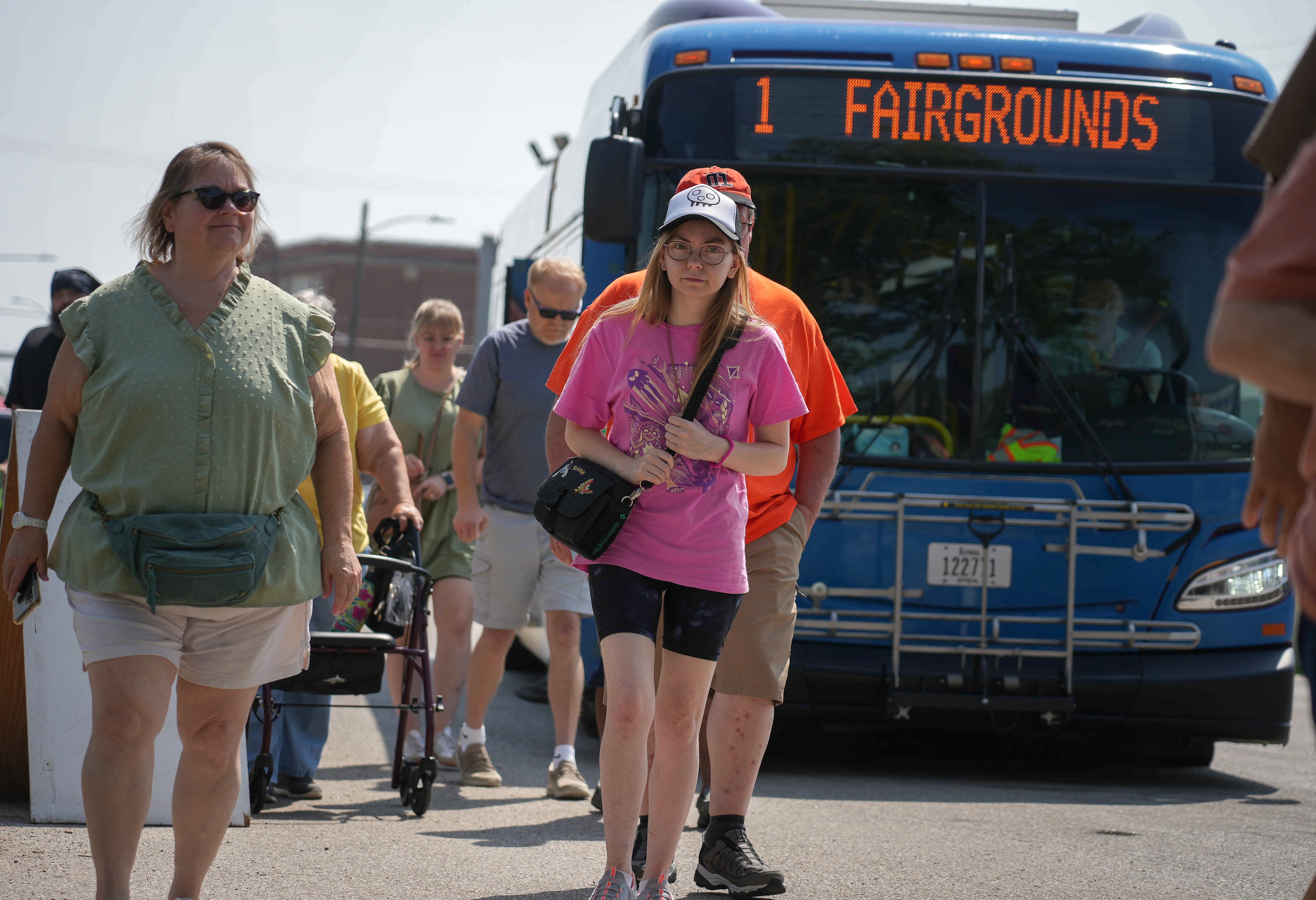 The buses from the Des Moines Area Regional Transit shuttled thousands of fairgoers to the fairgrounds during the Iowa State Fair.