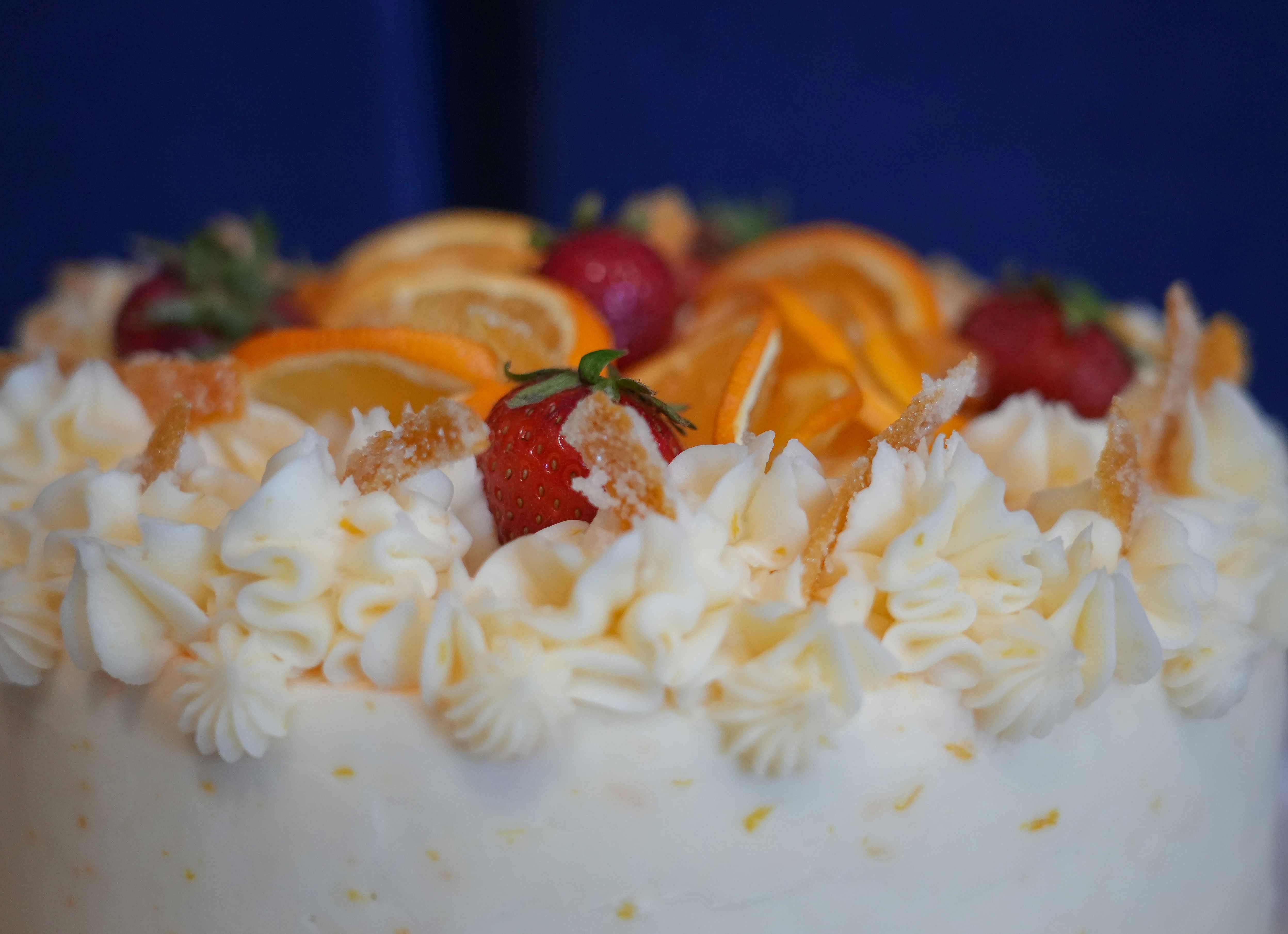 Fruit topped white cake 