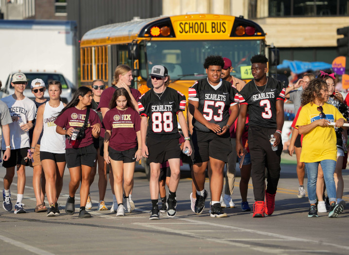 Des Moines Public School students in the Iowa State Fair parade