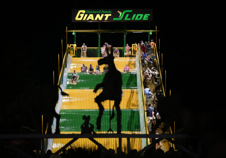 Night time at the Big Slide at the Iowa State Fair