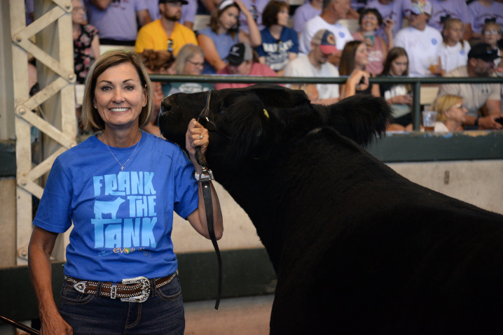 Governor Kim Reynolds participating in the Governor's Charity Steer Show
