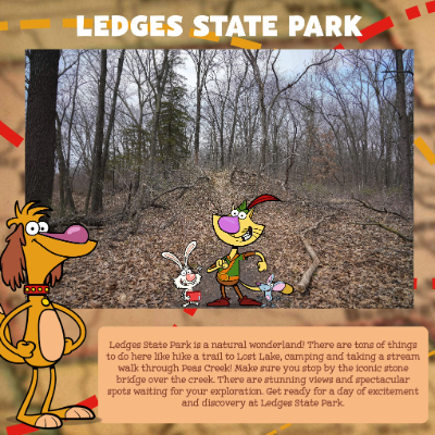 Nature Cat and his friends at Ledges State Park