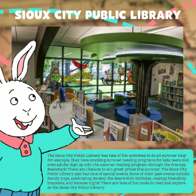 Buster at the Sioux City Library