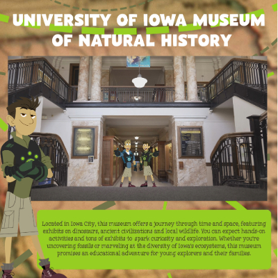 Wild Kratts characters at the University of Iowa Museum of Natural History