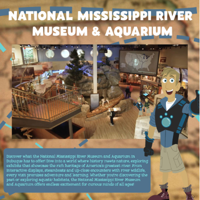 Wild Kratts characters at the National Mississippi River Museum