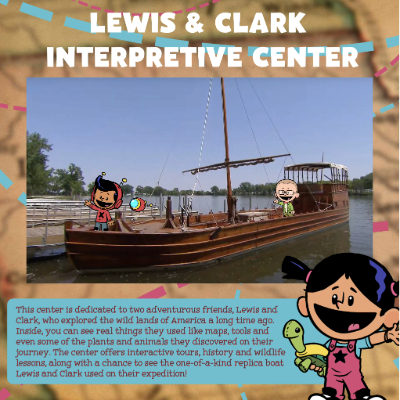 Xavier Riddle and his friends at the Lewis and Clark Interpretive Center