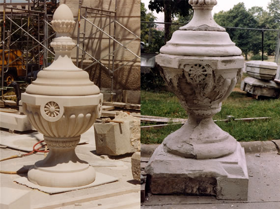 Restoration of Urns at Capitol, 1999