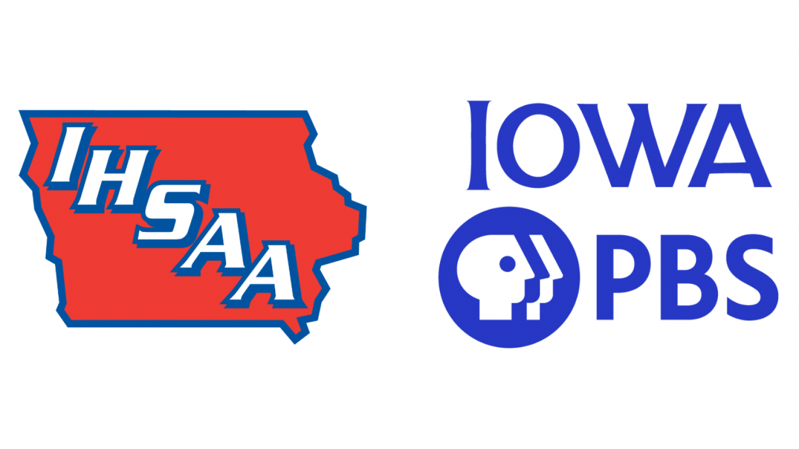 Iowa High School Athletic Association logo and Iowa PBS logo 