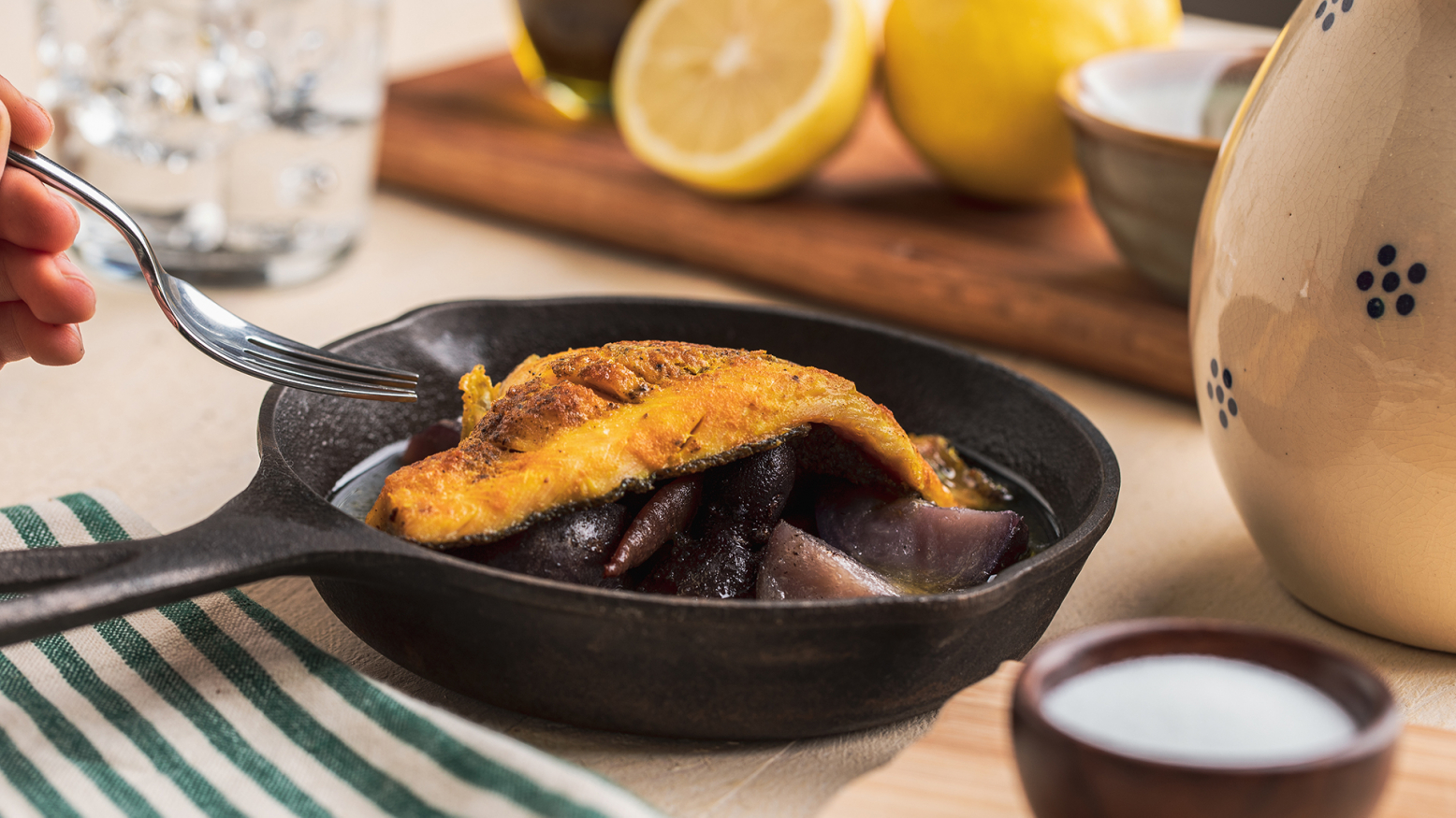 Rainbow Trout Fillet with Potatoes and Carrots