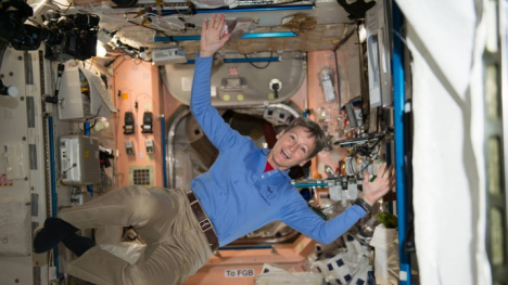 Astronaut Peggy Whitson photo on space station