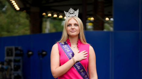 Queen Elli Clarke during the National Anthem