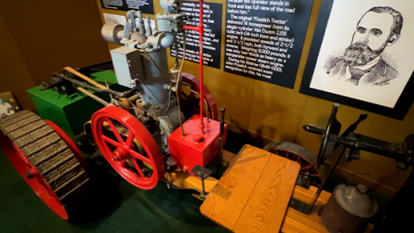 replica of the Froelich gasoline-powered tractor