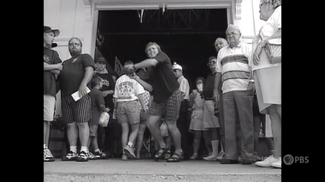 Cow chip throwing at Pioneer Hall