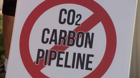 No C02 Carbon Pipeline sign