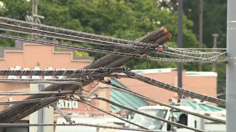 damaged power lines