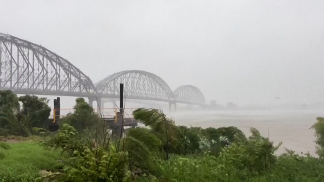 Bridge during Hurricane Francine