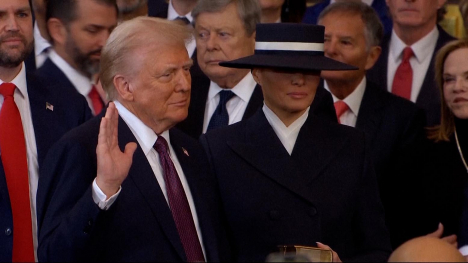 President Donald J. Trump takes the oath of office.